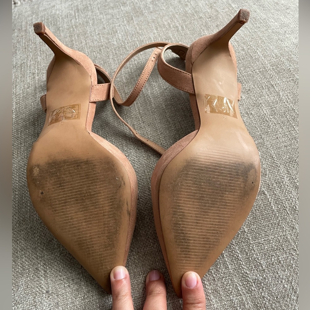 ASOS Pointed Toe Ankle Strap Pumps in Tan - Picture 6 of 6